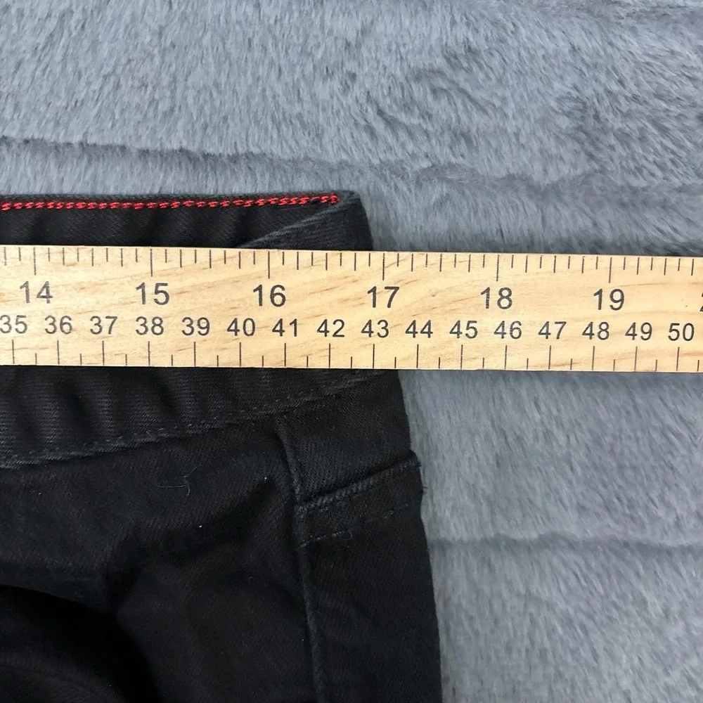 LRG Lifted Research Group Mens Black Baggy Taper Denim Shorts Size 36 Streetwear